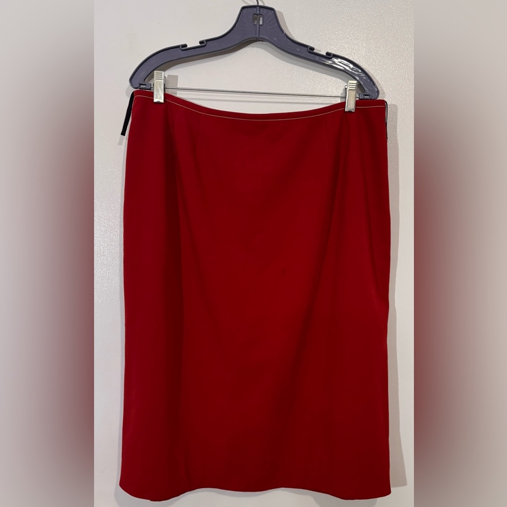 Kasper Women's Red Blazer/Skirt Set - Picture 3 of 14